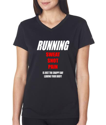 Running - Sweat Snot Pain - NB Ladies Black Short Sleeve Shirt